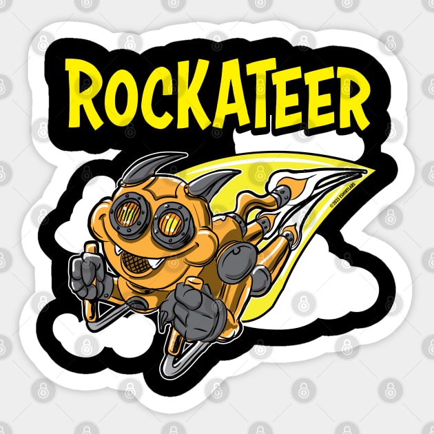 RocKATeer flying through the sky Sticker by eShirtLabs